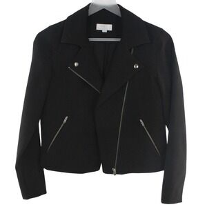 Loft Outlet Moto Jacket Asymmetrical Zip Petite XSP Black